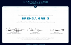 Brenda Greig Certification Financial Coach